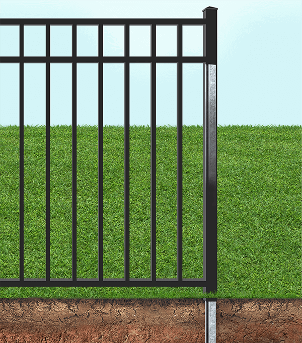 No dig Ornamental Steel fence post in Yuba City