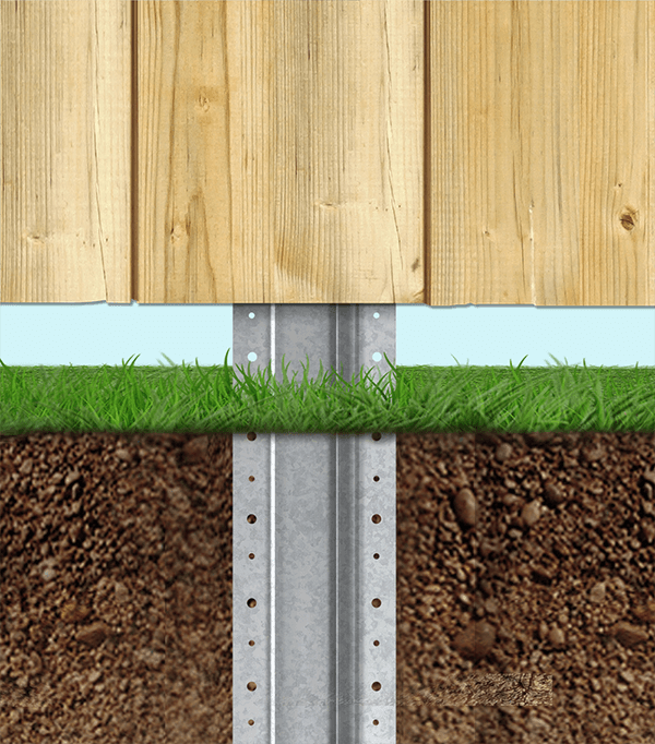 No dig Wood fence post in Yuba City