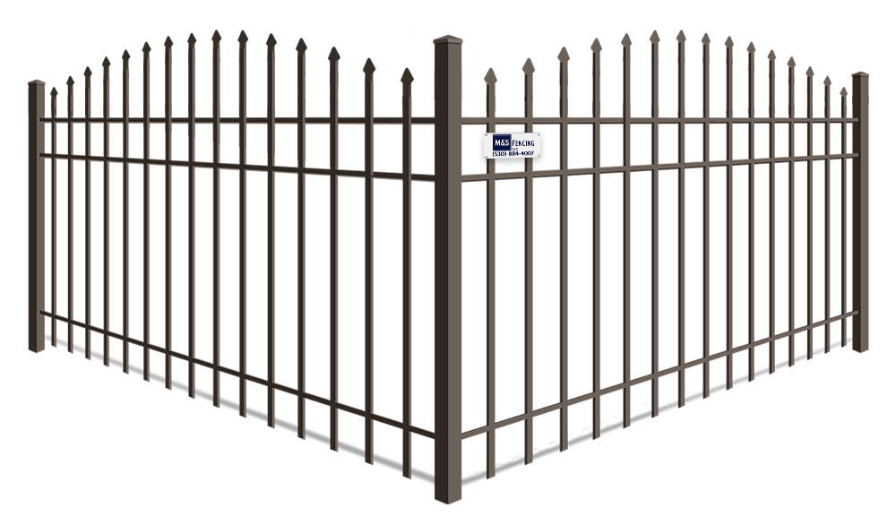 Arched Top aluminum fence company in Yuba City