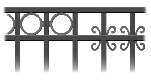 Aluminum fence butterfly scrolls and ornate rings