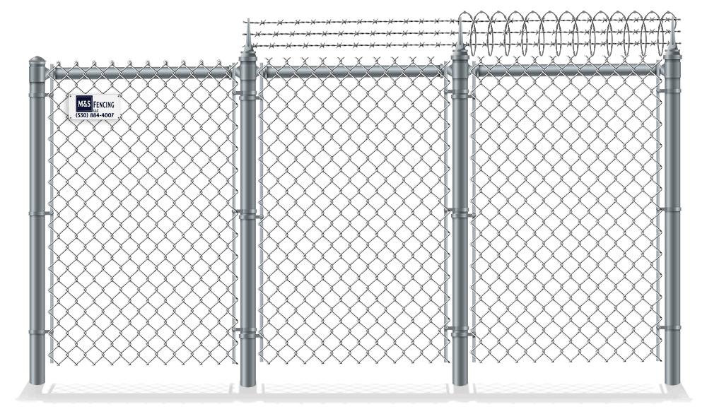 Mini Mesh Anti-Climb Chain Link fence contractor in Yuba City