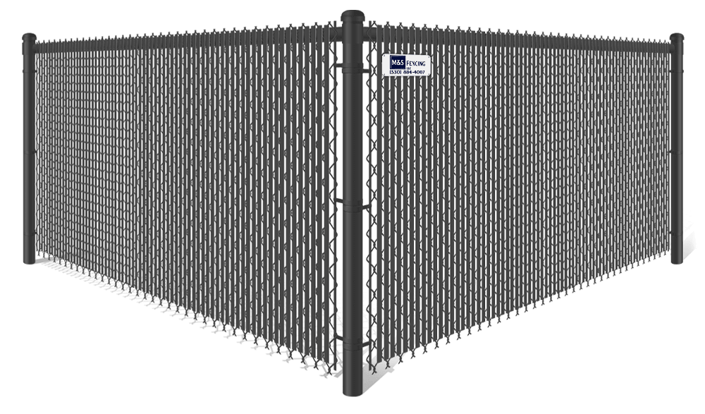 Black Semi-Privacy Chain Link fence contractor in Yuba City