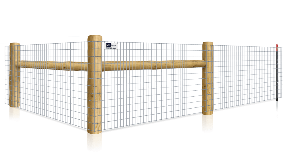 Wire Mesh T-post fence with H-brace for farms in the Yuba City area.