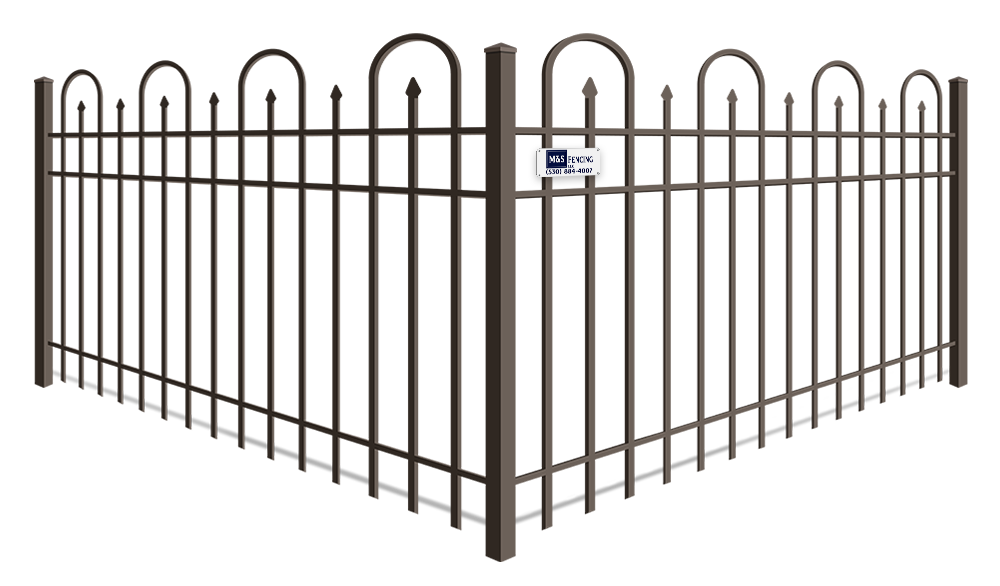 Looped Picket ornamental steel fence company in Yuba City
