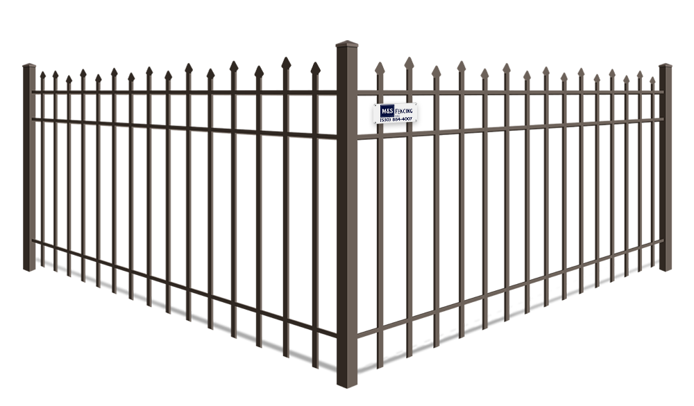 Staggered Picket ornamental steel fence company in Yuba City