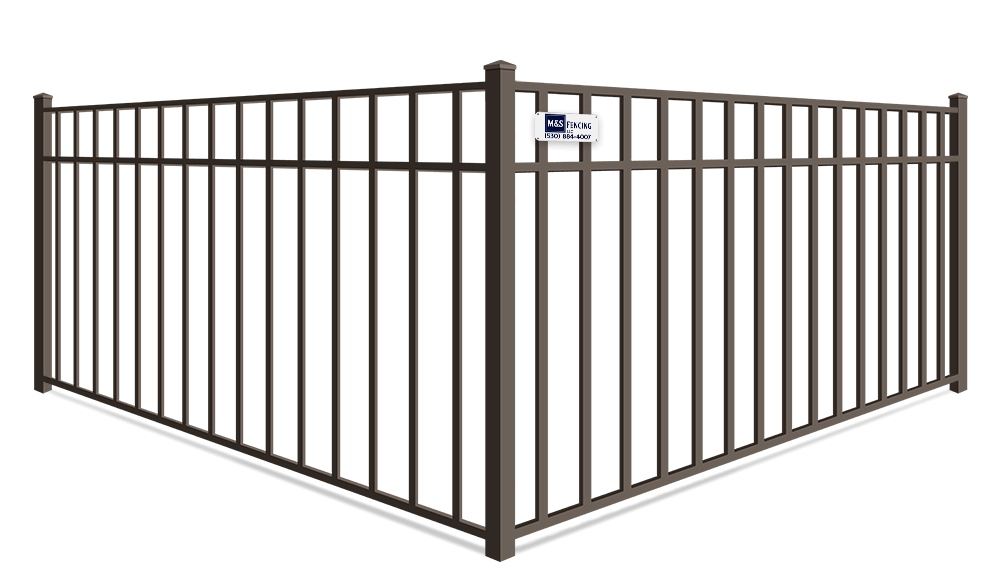 Commercial 3 rail aluminum fence in Yuba City