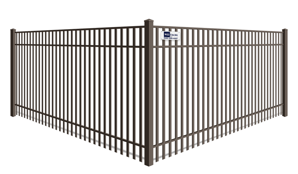 Double picket aluminum fence for commercial properties in Yuba City