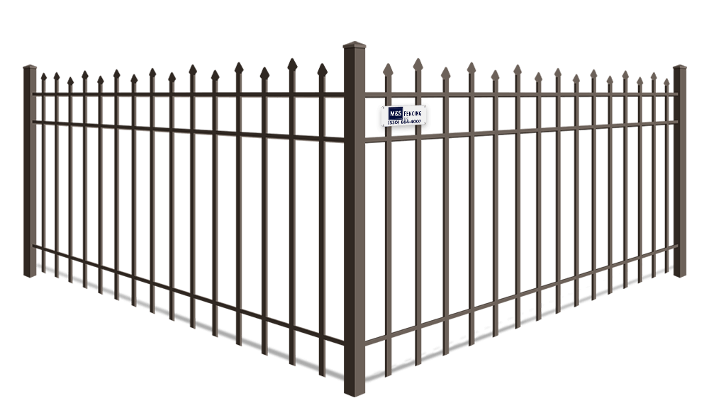 Alternating picket commercial aluminum fence - Yuba City