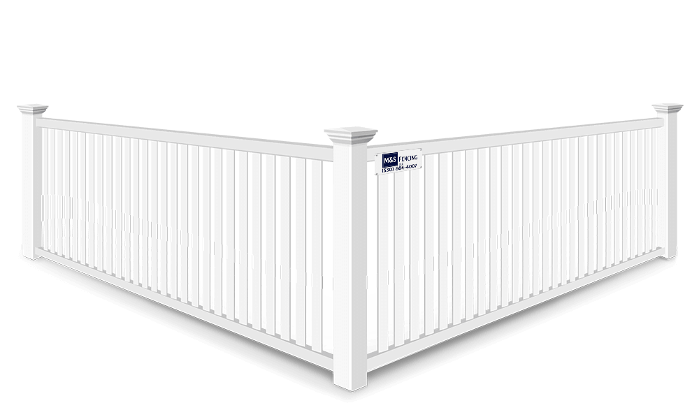 2 Rail Closed Picket vinyl fence contractor in Yuba City