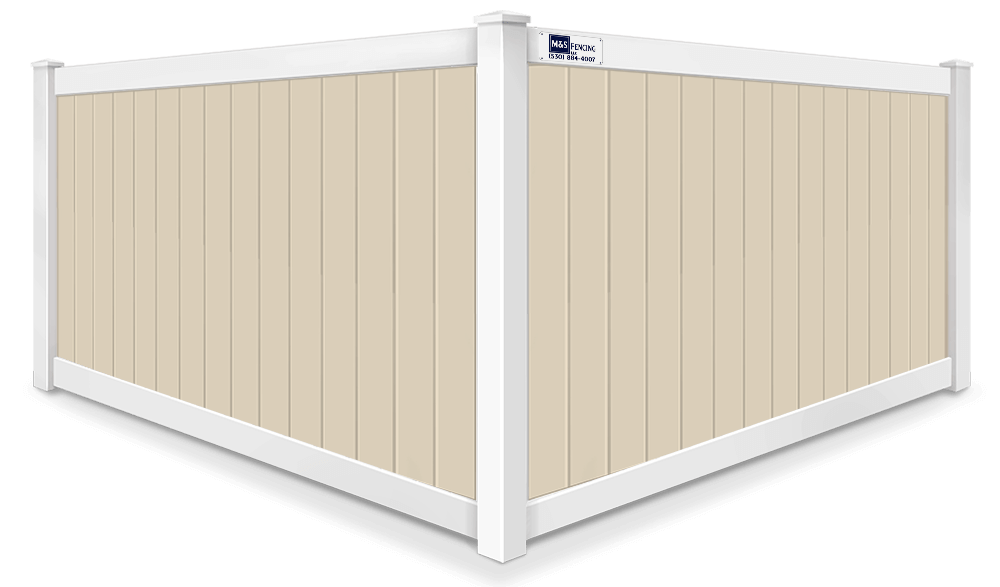 2 Tone Full Privacy vinyl fence contractor in Yuba City