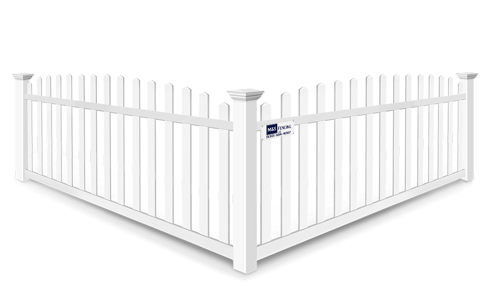 Arched picket vinyl fence contractor in Yuba City