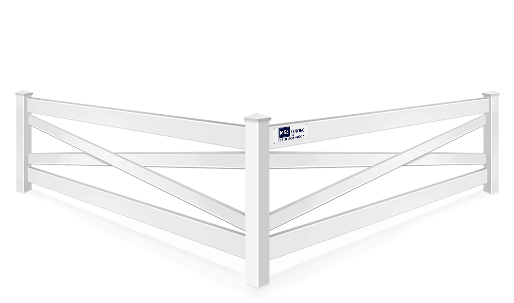Crossbuck vinyl fence contractor in Yuba City
