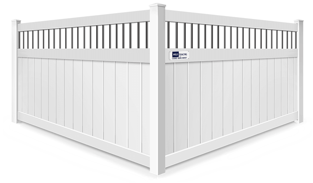 Metal Spindle Top vinyl fence contractor in Yuba City