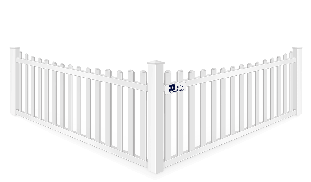 Scalloped Picket vinyl fence contractor in Yuba City