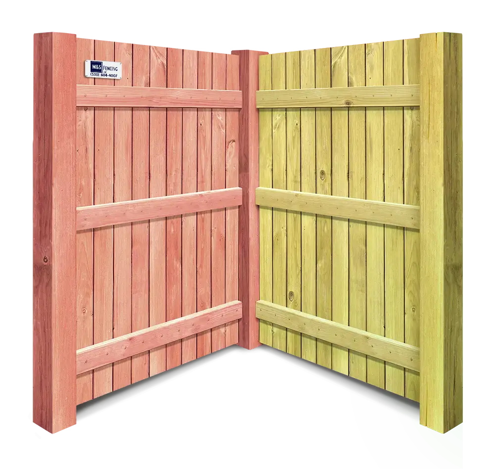 Japanese Cedar and Redwood wood fence company in Yuba City