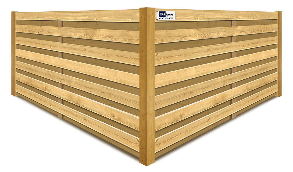 Horizontal Shadowbox wood fence company in Yuba City